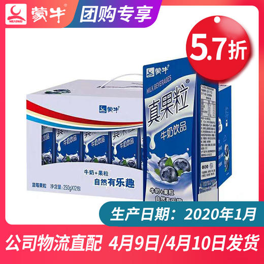 【团长】真果粒蓝莓果粒康美苗条装250g×12盒 商品图0