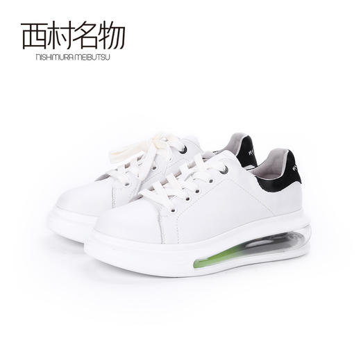 西村名物2020春季新款内增高厚底休闲系带麦昆小白鞋-T20AM18391 商品图0