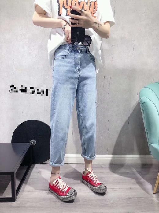 春季浅色高弹显瘦破洞垮裤 商品图0