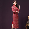 WT-17285新款长袖蕾丝妈妈大码礼服连衣裙 商品缩略图1