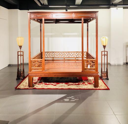 红桥红 家具严选  缅甸花梨(大果紫檀）  【十字纹六柱架子床】 商品图0