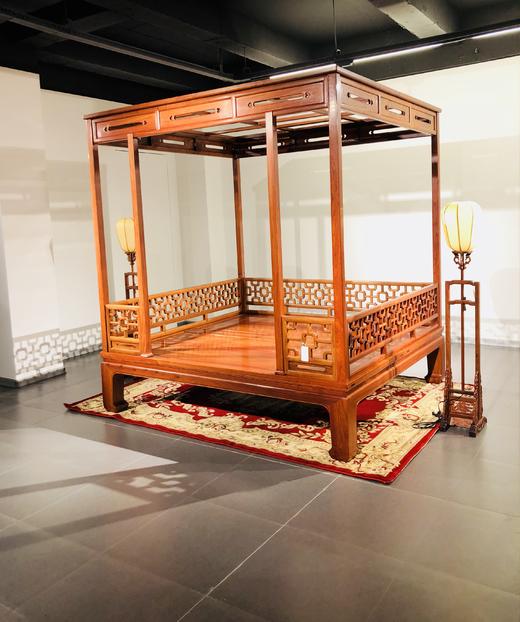 红桥红 家具严选  缅甸花梨(大果紫檀）  【十字纹六柱架子床】 商品图6
