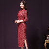 WT-17285新款长袖蕾丝妈妈大码礼服连衣裙 商品缩略图0