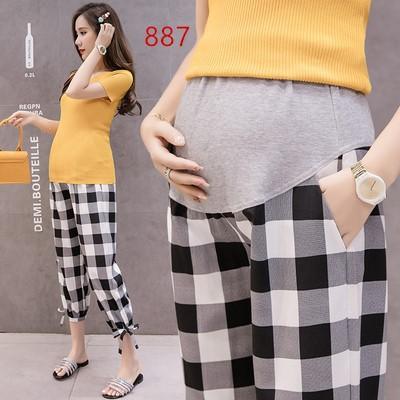 HB-886夏季灯笼裤时尚舒适韩版孕妇九分裤子 商品图2