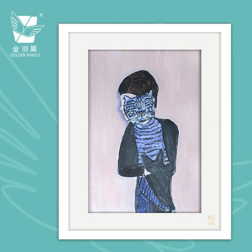 装饰画《安静的时候》 金羽翼残障小艺术家手绘作品 复制画 商品图0