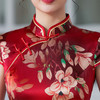 上海旗袍厂TZRY-C2011高端唯美复古潮流红色惊艳礼服旗袍 商品缩略图2