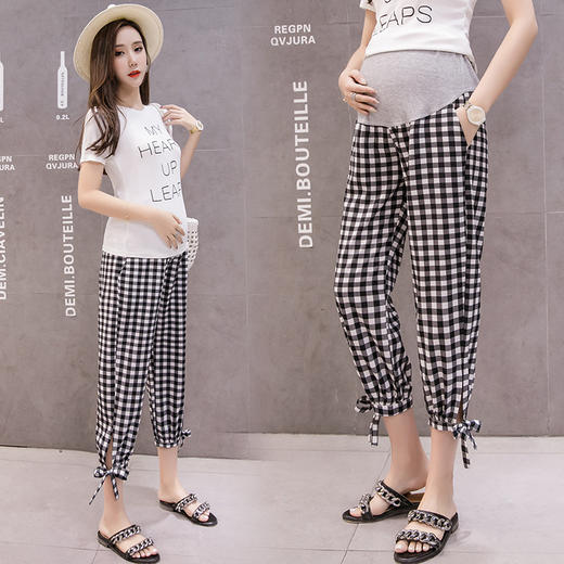 HB-886夏季灯笼裤时尚舒适韩版孕妇九分裤子 商品图1