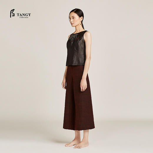 TANGY Collection天意莨绸绣花无袖上衣 商品图3