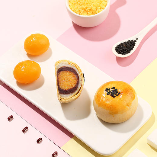 蛋黄酥(豆沙味）300g 绵润豆沙搭配日式雪媚娘 绵软Q弹每一口 商品图3