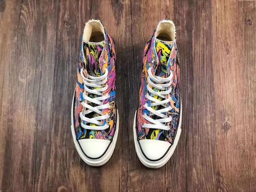 全新配色 Converse Chuck 70 Hi 油画风 朋克 黄蓝鸳鸯 彩绘 撞色 拼接 休闲鞋 联名 1970S经典鞋身鞋垫 商品图2