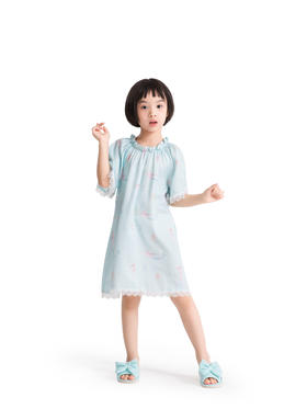 KFH723 女童莱赛尔海洋短袖家居连衣裙