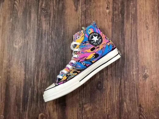 全新配色 Converse Chuck 70 Hi 油画风 朋克 黄蓝鸳鸯 彩绘 撞色 拼接 休闲鞋 联名 1970S经典鞋身鞋垫 商品图1