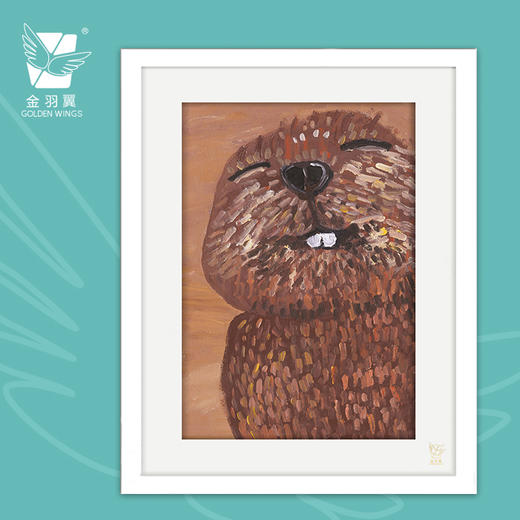 装饰画《笑要露齿》 金羽翼残障小艺术家手绘作品 复制画 商品图0