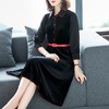 金丝绒连衣裙女长袖2020春季新款气质高端洋气中长款a字裙MMZ5509 商品缩略图4