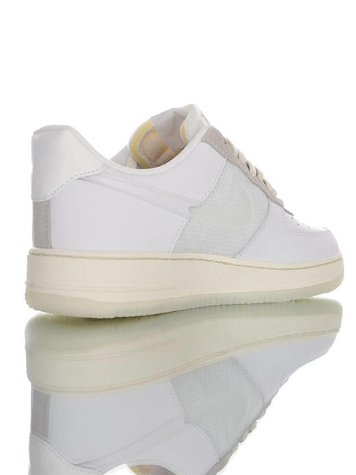 耐克Nike Air Force 1'07 LV8 DNA 硬质头层荔枝纹皮革鞋面 内置全掌AirSole气垫 透明钩子 空军一号 白米灰加大透明钩子配色 商品图1
