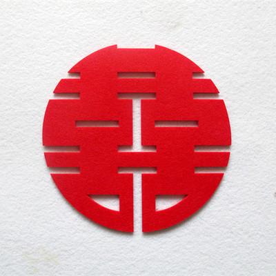 HF圆形婚车喜字（自带背胶） 商品图1