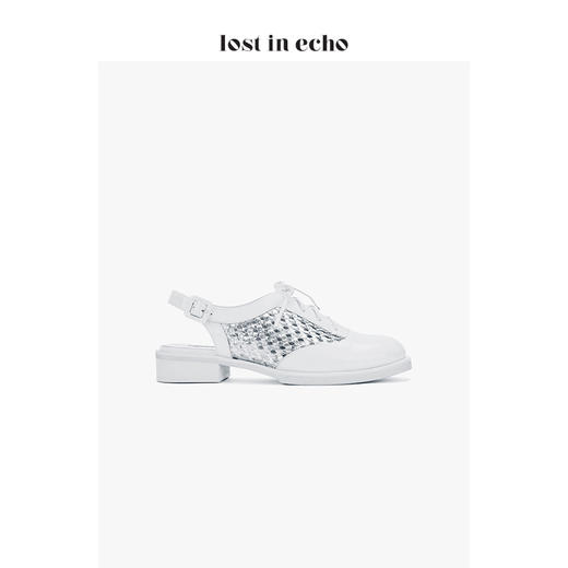 lost in echo设计师女鞋 镂空拼皮后绊带牛津鞋 白色时尚通勤 商品图2