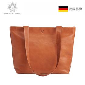 德国SONNENLEDER太阳神 时尚简约 牛皮购物包 浅棕色