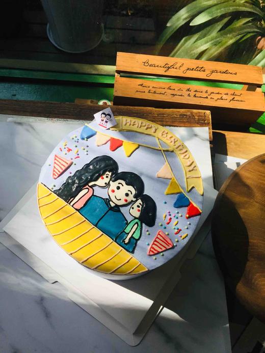 手绘 家人 一家三口 下单前请仔细阅读商品详情 如需增加或修改文字请下单备注 商品图1