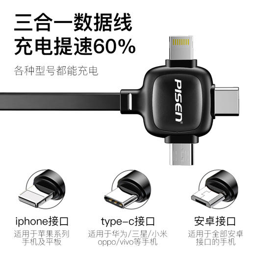 品胜 水滴三合一伸缩数据线充电线 高颜值 随身携带一体收纳 商品图5