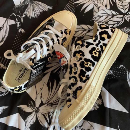 新品 原厂植绒鞋身CONVERSE匡威官网Chuck 70 Logo 豹纹三色拼接 商品图0