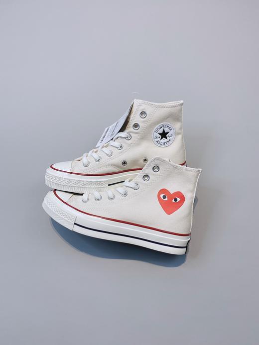 第三代川久保玲小爱心Chuck 70火爆来袭 CDG PLAY x Converse匡威1970s川久保玲小眼睛联名三星标帆布鞋  黑色型号:167804C 米白型号:167805C 商品图3