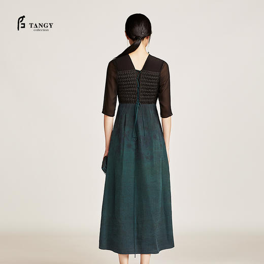 TANGY Collection天意莨绸真丝立体装饰绣花礼服裙 商品图2