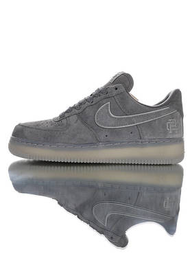 耐克Nike Air Force 1 '07 卫冕冠军联名 台产丝光猪巴革鞋面 正确透明中底 内置全掌AirSole气垫 3.0灰暗灰透明底天使3M配色