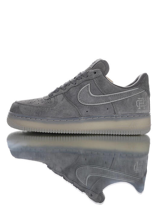 耐克Nike Air Force 1 '07 卫冕冠军联名 台产丝光猪巴革鞋面 正确透明中底 内置全掌AirSole气垫 3.0灰暗灰透明底天使3M配色 商品图0