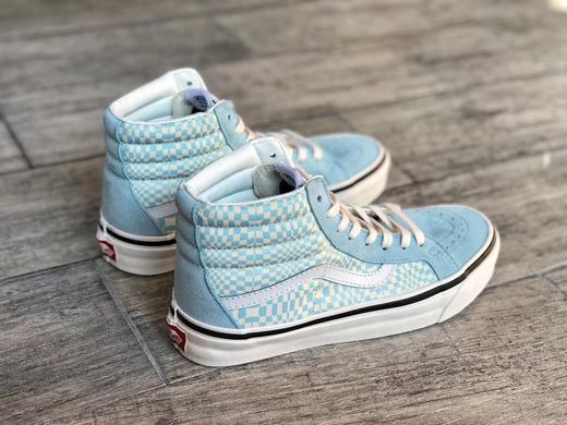 Vans Sk8-Hi 38DX 安纳海姆天蓝马赛克高帮硫化板鞋 整鞋大面积使用天蓝色作为主色调，与这个季节的气息相映相融，马赛克万花筒格子设计，极具设计感，上脚颜值也极高  硫化版本 商品图2