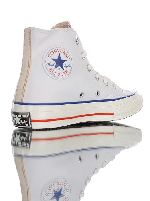 硫化工艺聚氨酯硅蓝PU中底米白 天蓝 ， 匡威Converse All Star 1970s Hi"Varsity Remix"复古三星标高帮休闲运动硫化百搭板鞋“帆布天蓝米白反标鞋舌”166827C 商品图6