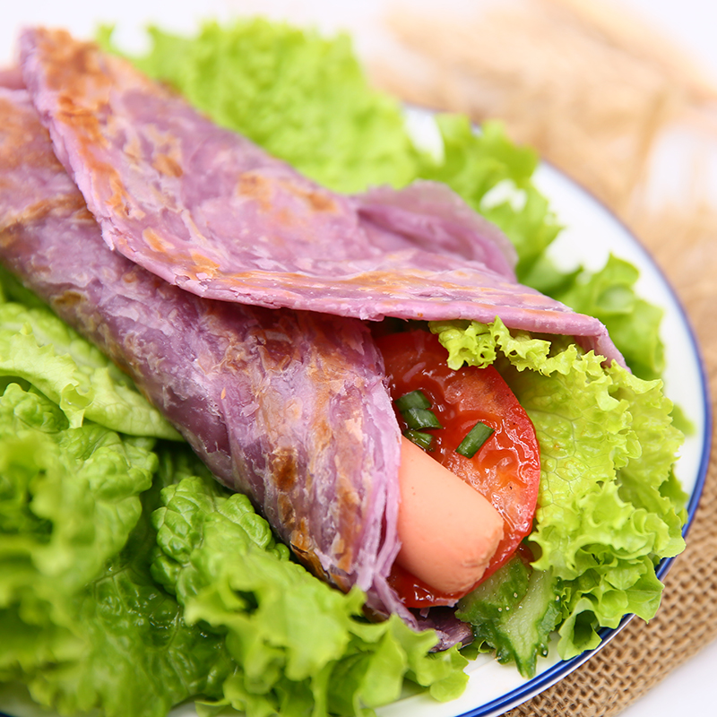 【绿色健康 酥脆美味】蔬菜手抓饼 20张 紫薯/菠菜口味 包邮