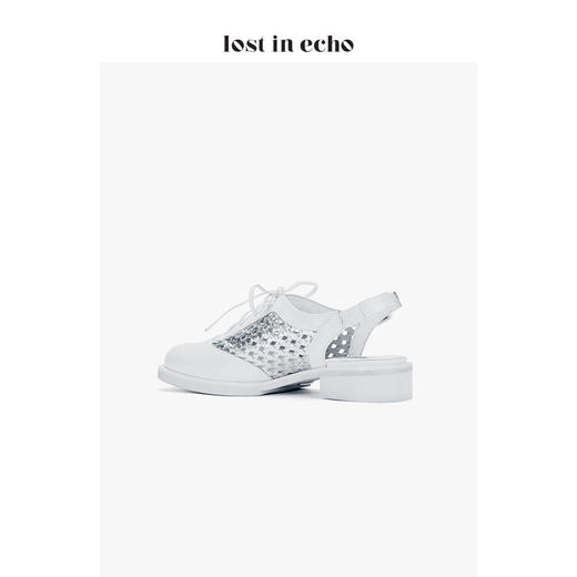 lost in echo设计师女鞋 镂空拼皮后绊带牛津鞋 白色时尚通勤 商品图4