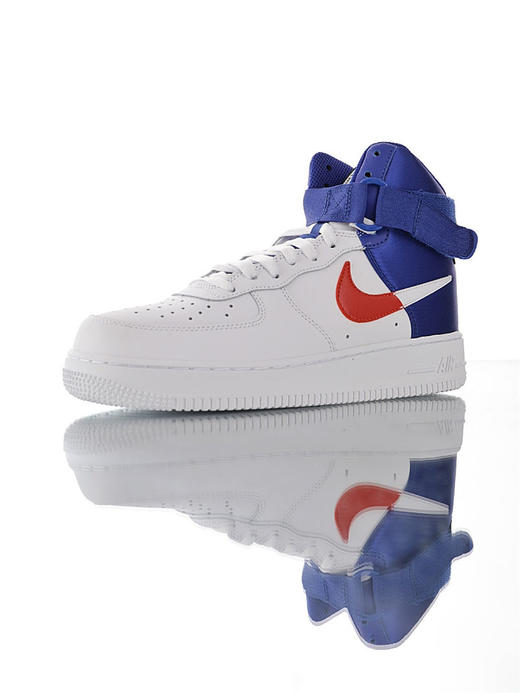 耐克 Nike Air Force 1 '07 NBA限定 采用硬质头层牛皮革 内置全掌air sole气垫 整型机台工艺后跟定型效果 空军一号低帮板鞋 皮革白黑夜蓝丝绸拼接钩 白黑丝绸拼接钩 商品图10