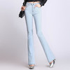 RM-A18春季新品女裤高腰微喇牛仔裤女修身显瘦复古喇叭裤长裤 商品缩略图4