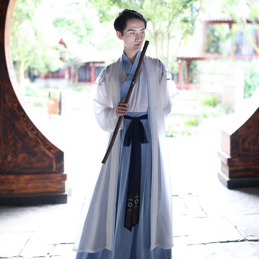 重回汉唐汉服男装怀楚原创中国风日常半臂短打裋褐上衣夏季非古装 商品图2
