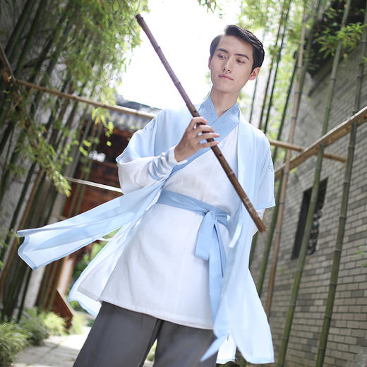 重回汉唐汉服男装怀楚原创中国风日常半臂短打裋褐上衣夏季非古装 商品图1