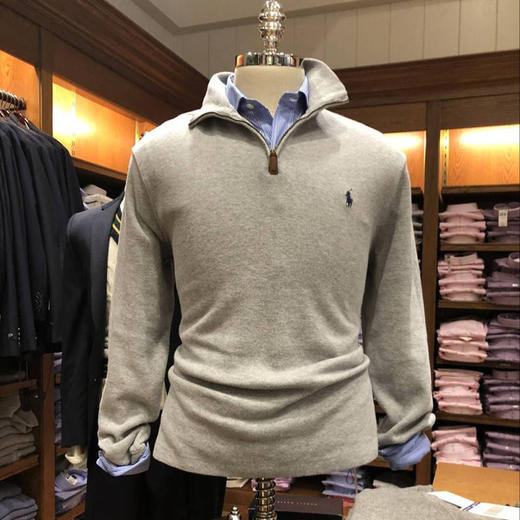 19年新款  Polo Ralph Lauren 男士小马标半拉链立领毛衣针织衫男 商品图0
