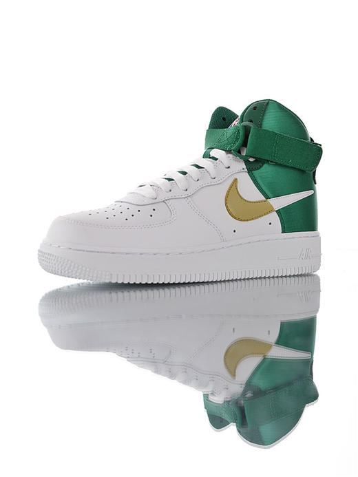 耐克 Nike Air Force 1 '07 NBA限定 采用硬质头层牛皮革 内置全掌air sole气垫 整型机台工艺后跟定型效果 空军一号低帮板鞋 皮革白黑夜蓝丝绸拼接钩 白黑丝绸拼接钩 商品图8