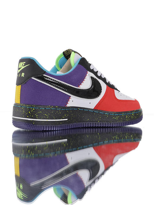 耐克 Nike Air Force 1"What The LA" 洛杉矶球队主题鞋款 原模具开发打造 硬质荔枝纹移膜革材质 内置全掌air sole气垫 洛杉矶彩虹拼接鸳鸯 商品图5