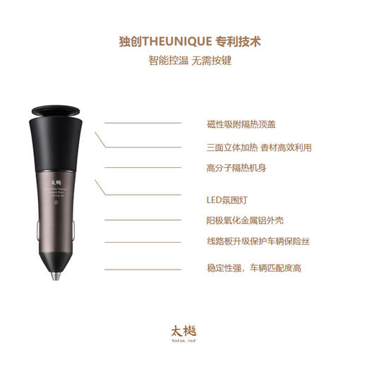 太樾智能车载沉香香薰 单独香薰器 典雅灰款 商品图2