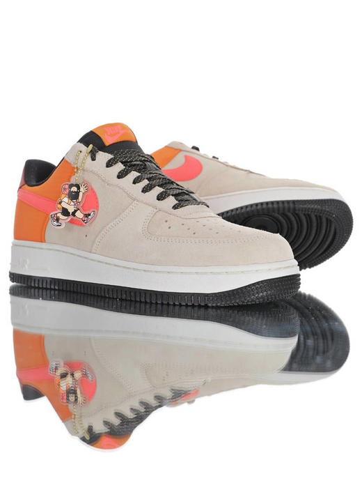耐克 Nike Air Force 1 Low '07 ACG 原模具开发打造 台湾丝光翻毛皮拼接尼龙布鞋面 内置全掌air sole气垫 附赠趣味吊牌 空军一号 麂皮卡其橙红配色 商品图1