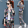 YNE-ZZQYQX819007新款韩版时尚印花卫衣休闲运动服三件套 商品缩略图0