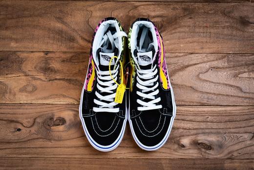 Vans Era 拼接印花刺绣鸳鸯新款官方Vans 高端支线硫化帆布高帮黑粉色休闲板鞋 尺码：35 36 36.5 37 38 38.5 39 40 40.5 41 42 42.5 43 44 商品图1