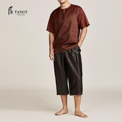 TANGY Collection天意莨绸七分宽腿裤 商品图1