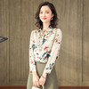 上海旗袍厂ASE-L6616复古印花真丝衬衫 商品缩略图3