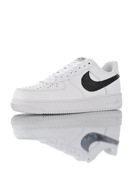 耐克Nike Air Force 1 ´07 Low Premium 采用软纹荔枝纹牛剖革 内置全掌air sole气垫 耐克空军一号经典百搭休闲运动板鞋 白黑放大钩 商品图0