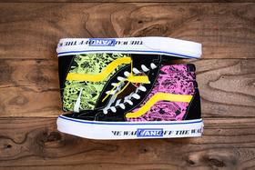 Vans Era 拼接印花刺绣鸳鸯新款官方Vans 高端支线硫化帆布高帮黑粉色休闲板鞋 尺码：35 36 36.5 37 38 38.5 39 40 40.5 41 42 42.5 43 44
