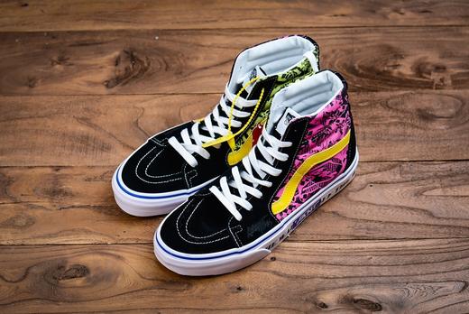 Vans Era 拼接印花刺绣鸳鸯新款官方Vans 高端支线硫化帆布高帮黑粉色休闲板鞋 尺码：35 36 36.5 37 38 38.5 39 40 40.5 41 42 42.5 43 44 商品图2