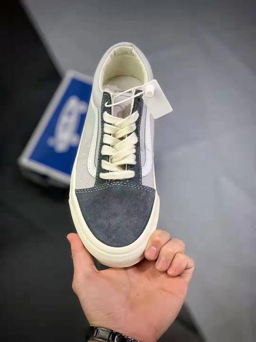 Vans OG Old Skool LX 低帮休闲板鞋男女板鞋 反毛皮翻毛帆布 黑蓝 珍珠灰 黑绿色 复古鸽子灰色 海魂蓝 红色 蓝色 灰色 绿色 奶茶 型号：DF68 商品图12